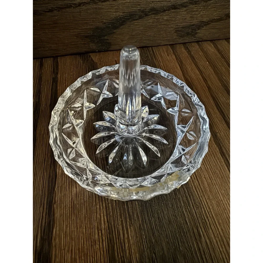 Vintage Crystal Ring Holder Dish Clear Hand-Cut Glass Made in Germany Vanity